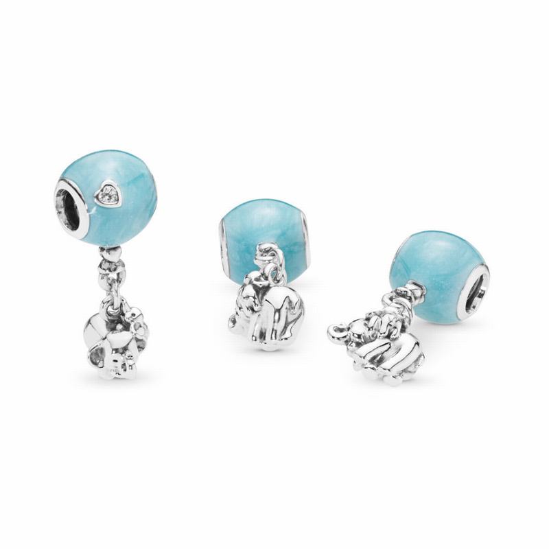 Pandora Australia Elephant & Blue Balloon Dangle Charm - Sterling Silver | MJGRIC827